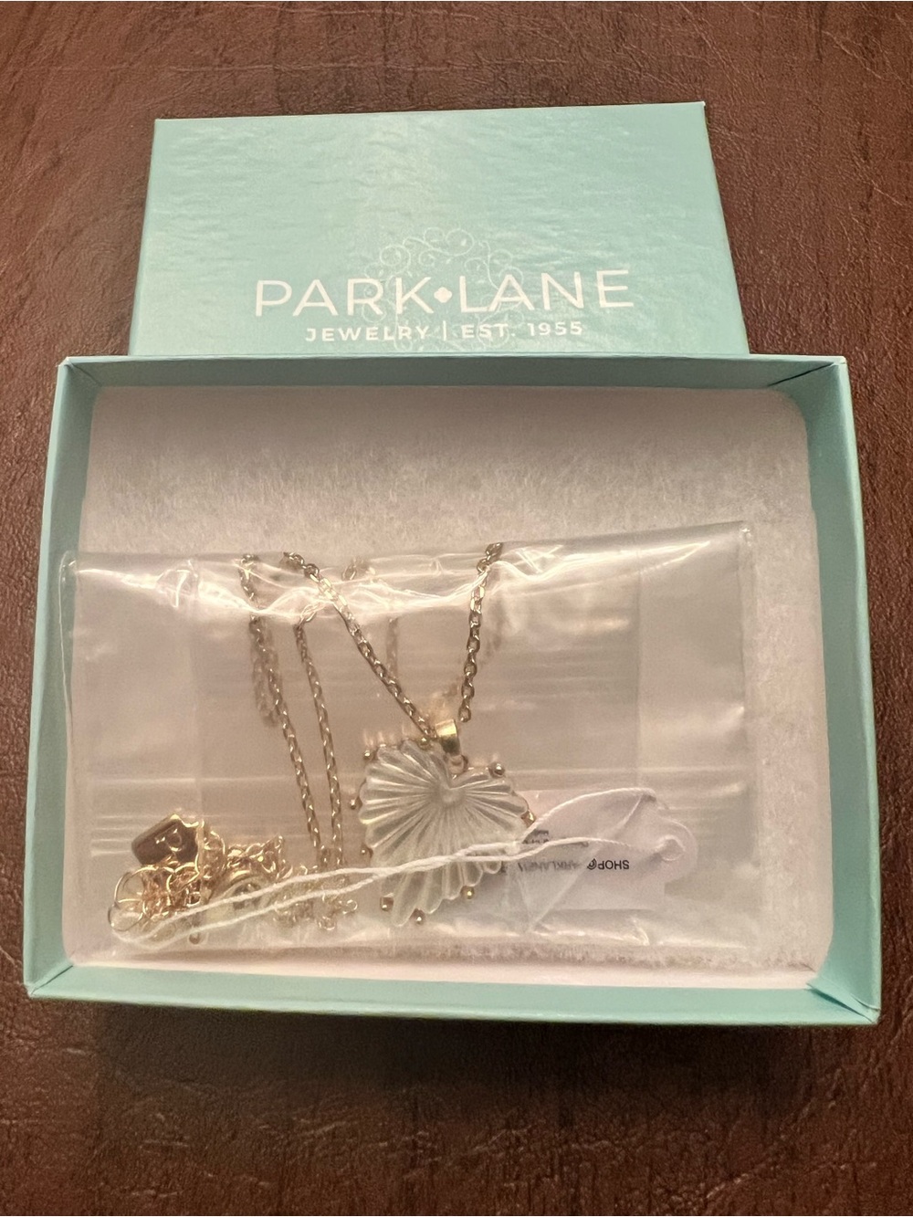 Park Lane BUTTERCREAM Gold Necklace with Mother of Pearl Heart Pendant, NWT - Picture 7 of 7